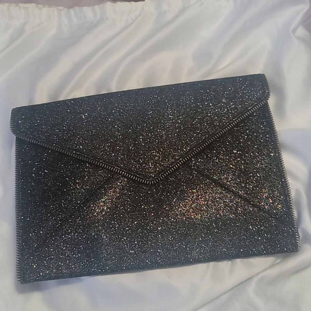 Rebecca Minkoff Black glitter clutch